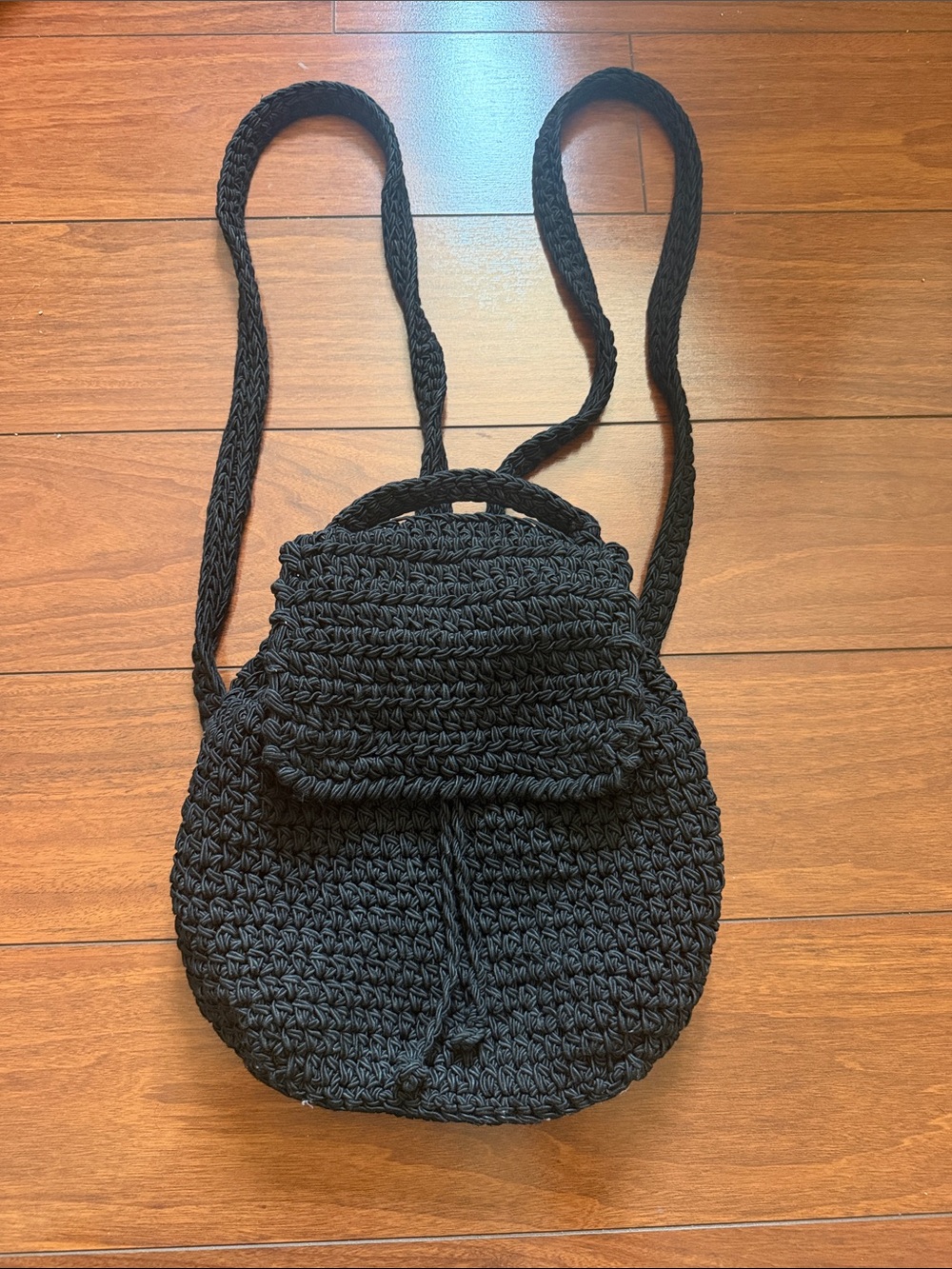 🍾VINTAGE🍾 Black Crochet Backpack Bag